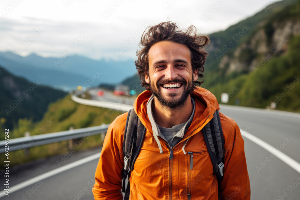 Joyful Young Man Enjoying Outdoors Joyful Young Man Enjoying Outdoors