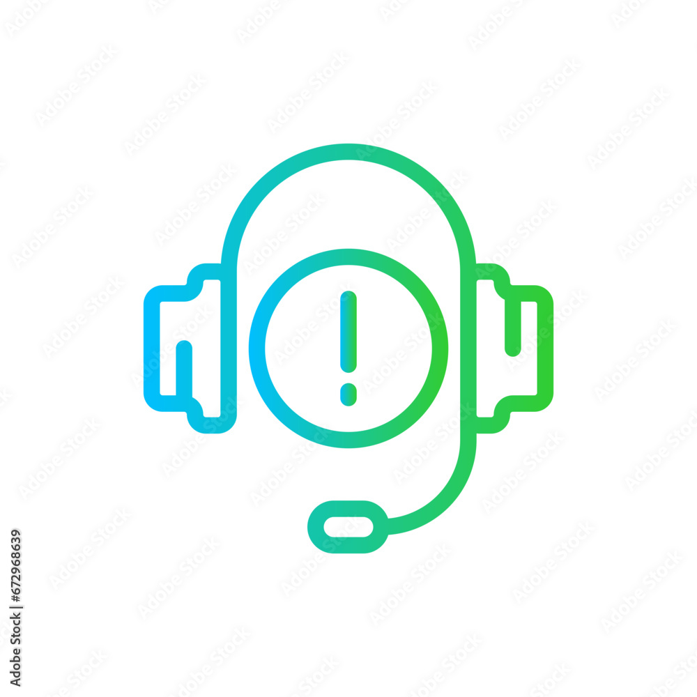 Support error support helpdesk icon with blue and green gradient outline style. error, support, problem, service, website, web, message. Vector Illustration Support error support helpdesk icon with blue and green gradient outline style. error, support, problem, service, website, web, message. Vector Illustration