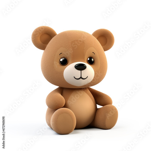Stuffed Toy Bear Isolated on a White Background 