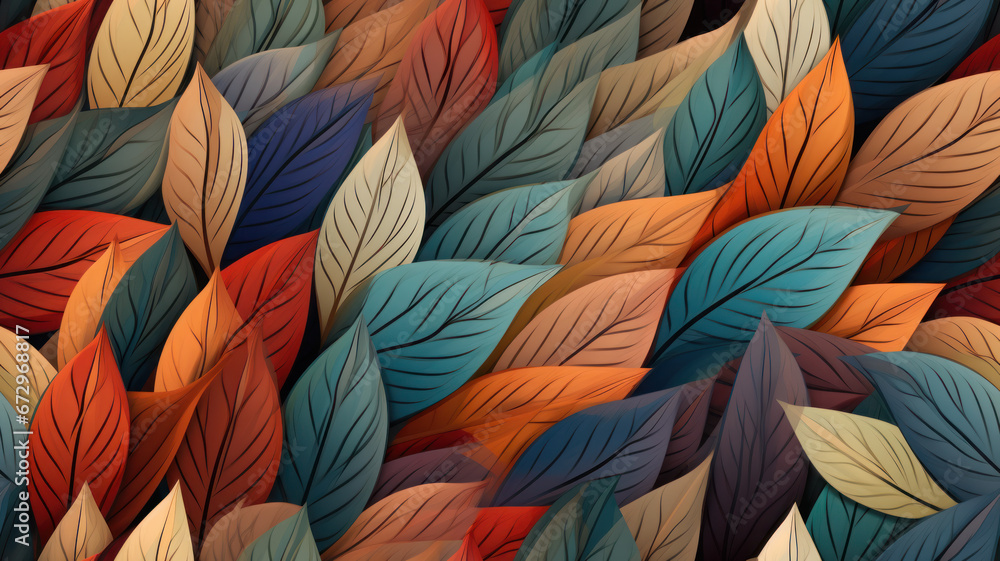 Stylized Leaf Pattern on Neutral Background Stylized Leaf Pattern on Neutral Background
