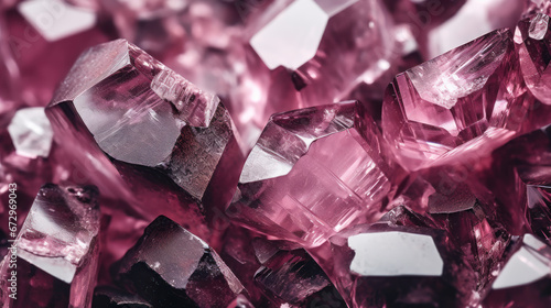 Rhodolyte crystal close-up photo