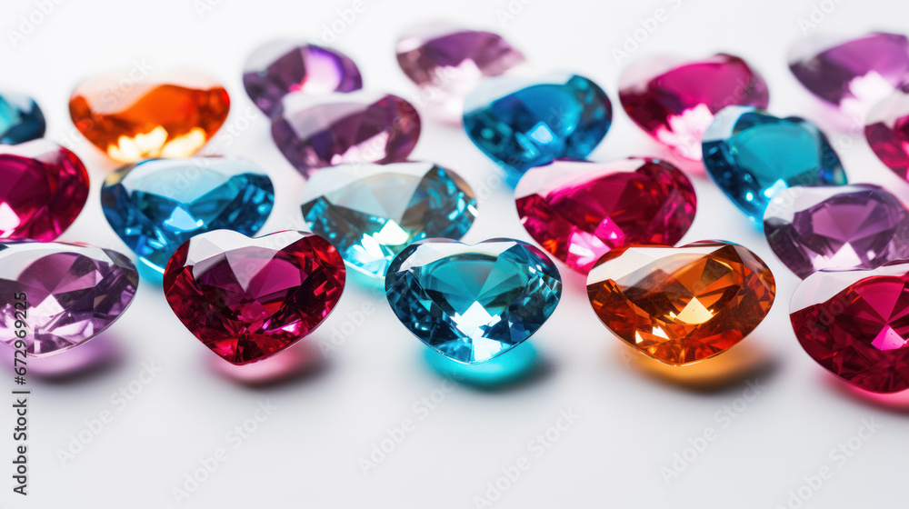 Heart shaped multi-colored topazes Heart shaped multi-colored topazes
