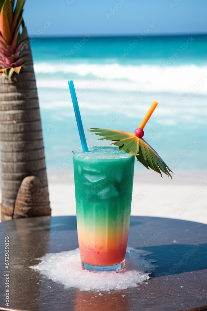 Obraz premium Frozen Cocktail on a tropical beach