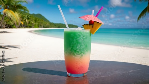 Frozen Cocktail on a tropical beach