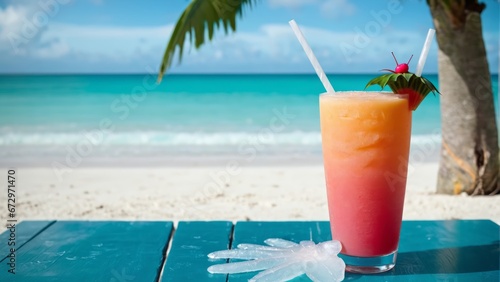 Frozen Cocktail on a tropical beach