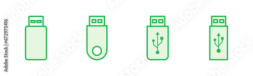 Usb icon set. Flash disk icon vector