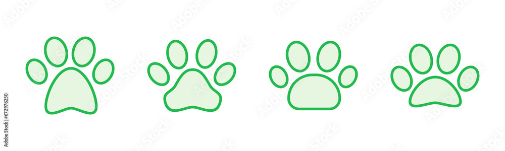 Paw icon set. paw print icon vector. dog or cat paw Paw icon set. paw print icon vector. dog or cat paw