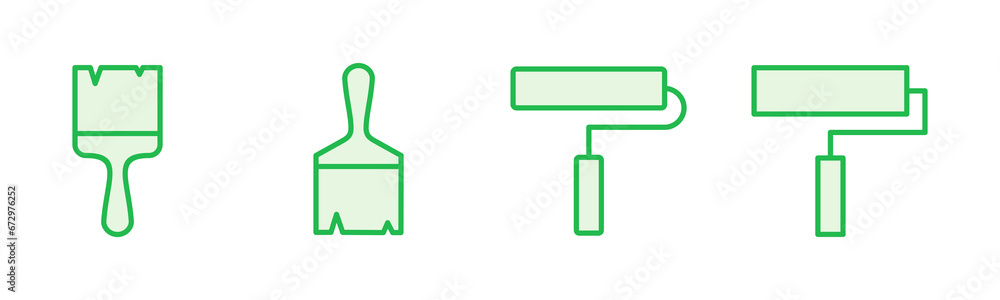 Paint icon set. paint brush icon vector. paint roller icon vector Paint icon set. paint brush icon vector. paint roller icon vector