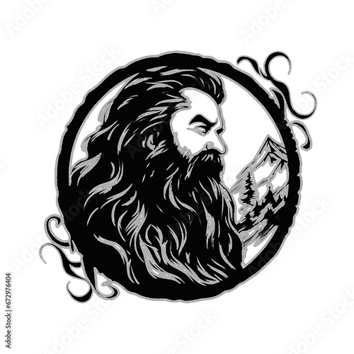 Dungeons and Dragons Dwarf Icon - Fantasy, Adventure, Exciting, Mystical - Generative AI Art Image - SVG