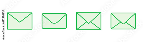 Mail icon set. email icon vector. E-mail icon. Envelope illustration