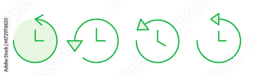 History icon set. recent event history