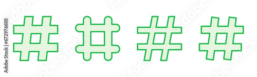 Hashtag icon set. hashtag symbol