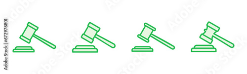Gavel icon set. judge gavel icon vector. law icon vector. auction hammer