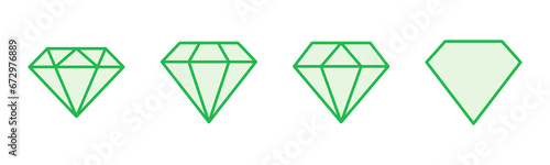 Diamond icon set. diamond gems vector icon.