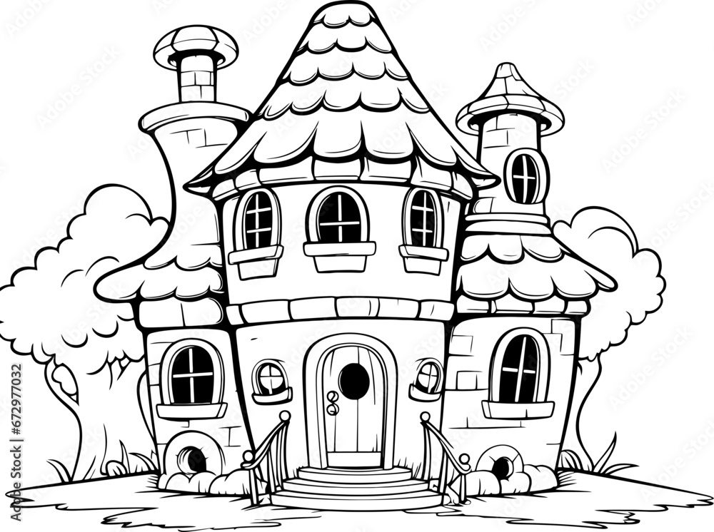 Fairy house sketch drawing
