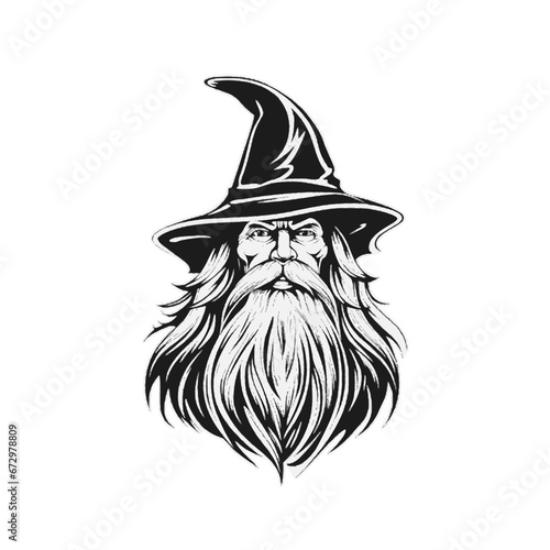 Dungeons and Dragons Wizard Icon - Fantasy, Adventure, Exciting, Mystical - Generative AI Art Image - SVG