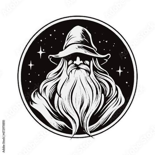 Dungeons and Dragons Wizard Icon - Fantasy, Adventure, Exciting, Mystical - Generative AI Art Image - SVG