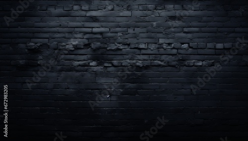 Dark black brick wall texture background for versatile design projects and creative endeavors