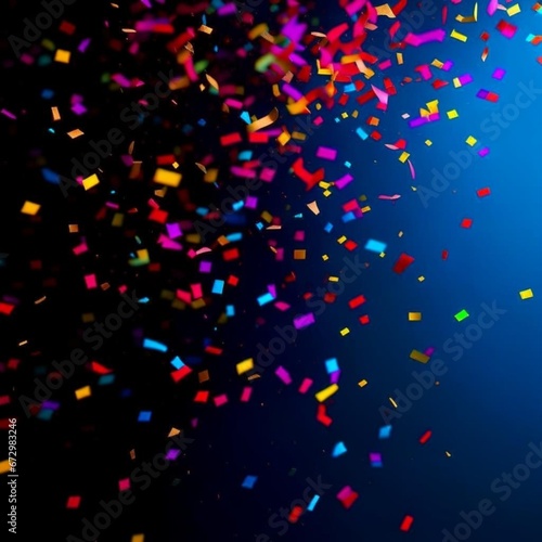 Festive carnival decorative background. Confetti, many small blurry glowing bright pieces of paper. Bokeh effect. Design for wallpaper, presentation, advertising, flyer, website, menu, booklet