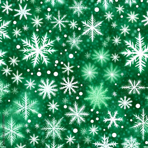 クリスマス 雪の結晶 大 バブル 雪が降る 【背景 緑】