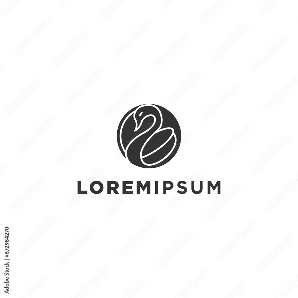 Swan line style logo icon design template flat vector Swan line style logo icon design template flat vector