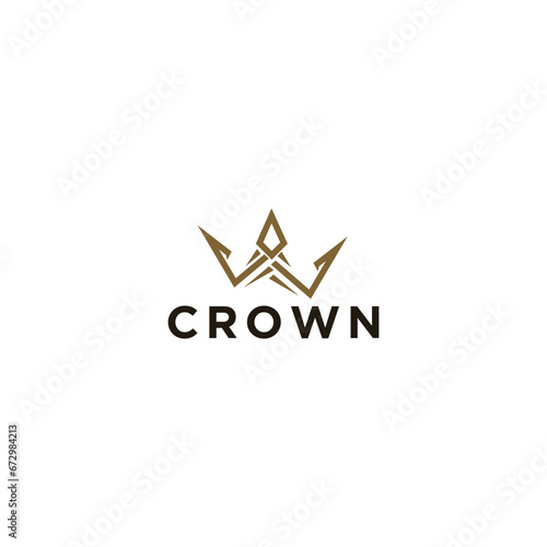 crown of gold. Isolated on white background. Vector illustration. Logotype, logo