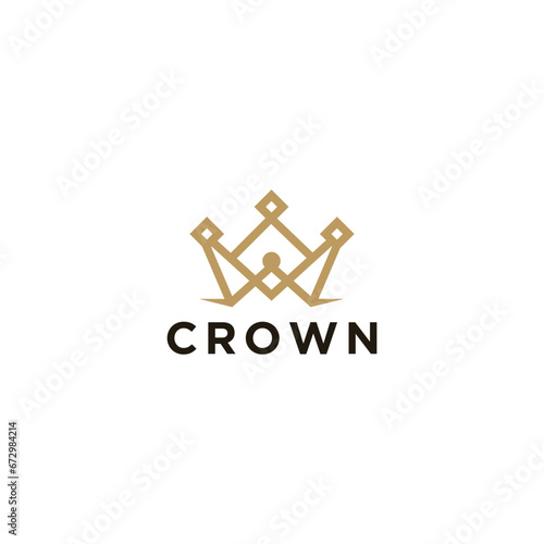 crown of gold. Isolated on white background. Vector illustration. Logotype  logo