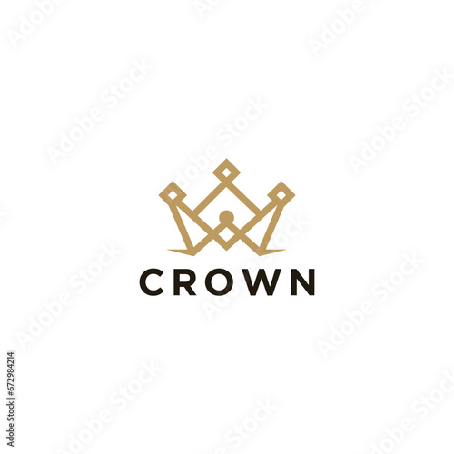 crown of gold. Isolated on white background. Vector illustration. Logotype, logo