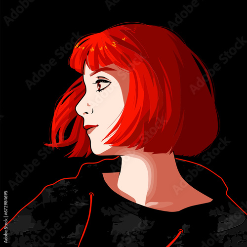 redhead girl illustration