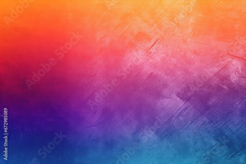 2 colors abstract watercolor background for design. Color gradient, orange, blue iridescent, bright, fun. Rough, grain, noise, grungy