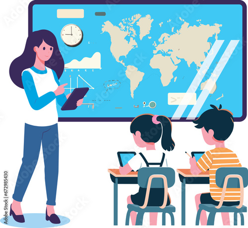 タブレットでの地理授業