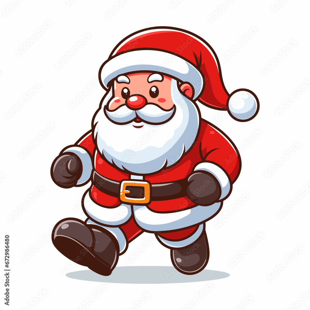 This is a vector illustration of a Santa Claus on a white background. The illustration is simple and colorful, suitable for greeting cards, posters, or stickers. This is a vector illustration of a Santa Claus on a white background. The illustration is simple and colorful, suitable for greeting cards, posters, or stickers.