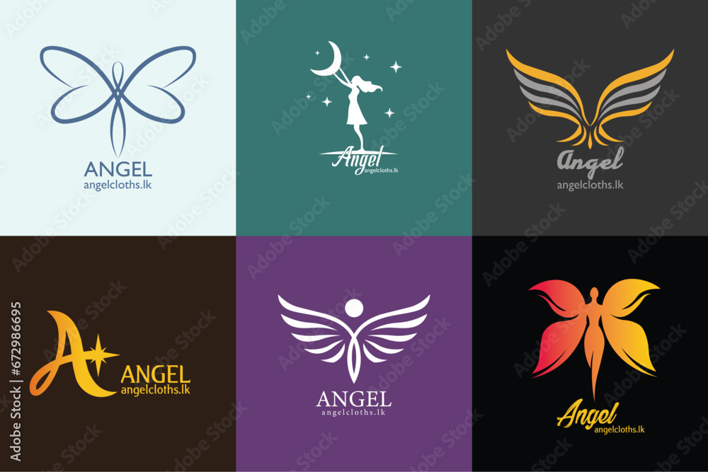 Angel modern type editable logo clothing company