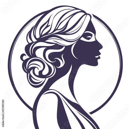 silhouette of woman with long hair