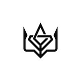 Simple trident diamond logo template
