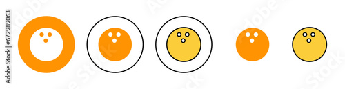 Bowling icon set for web and mobile app. bowling ball and pin sign and symbol.