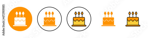 Cake icon set  for web and mobile app. Cake sign and symbol. Birthday cake icon