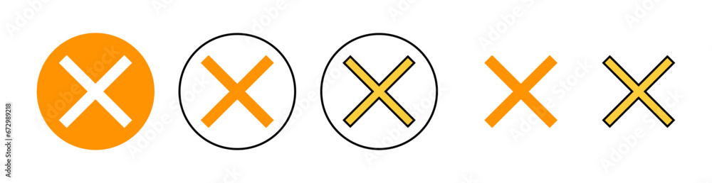 Close icon set for web and mobile app. Delete sign and symbol. cross sign - obrazy, fototapety, plakaty 