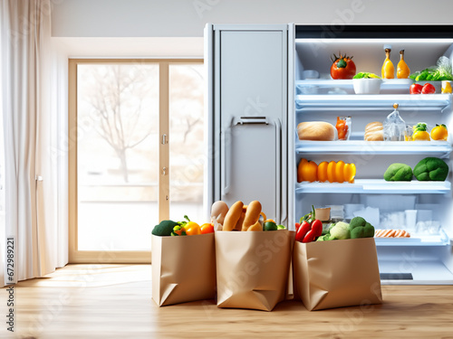 buste della spesa cucina casa frigorifero  photo