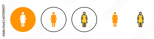 Female icon set for web and mobile app. woman sign and symbol