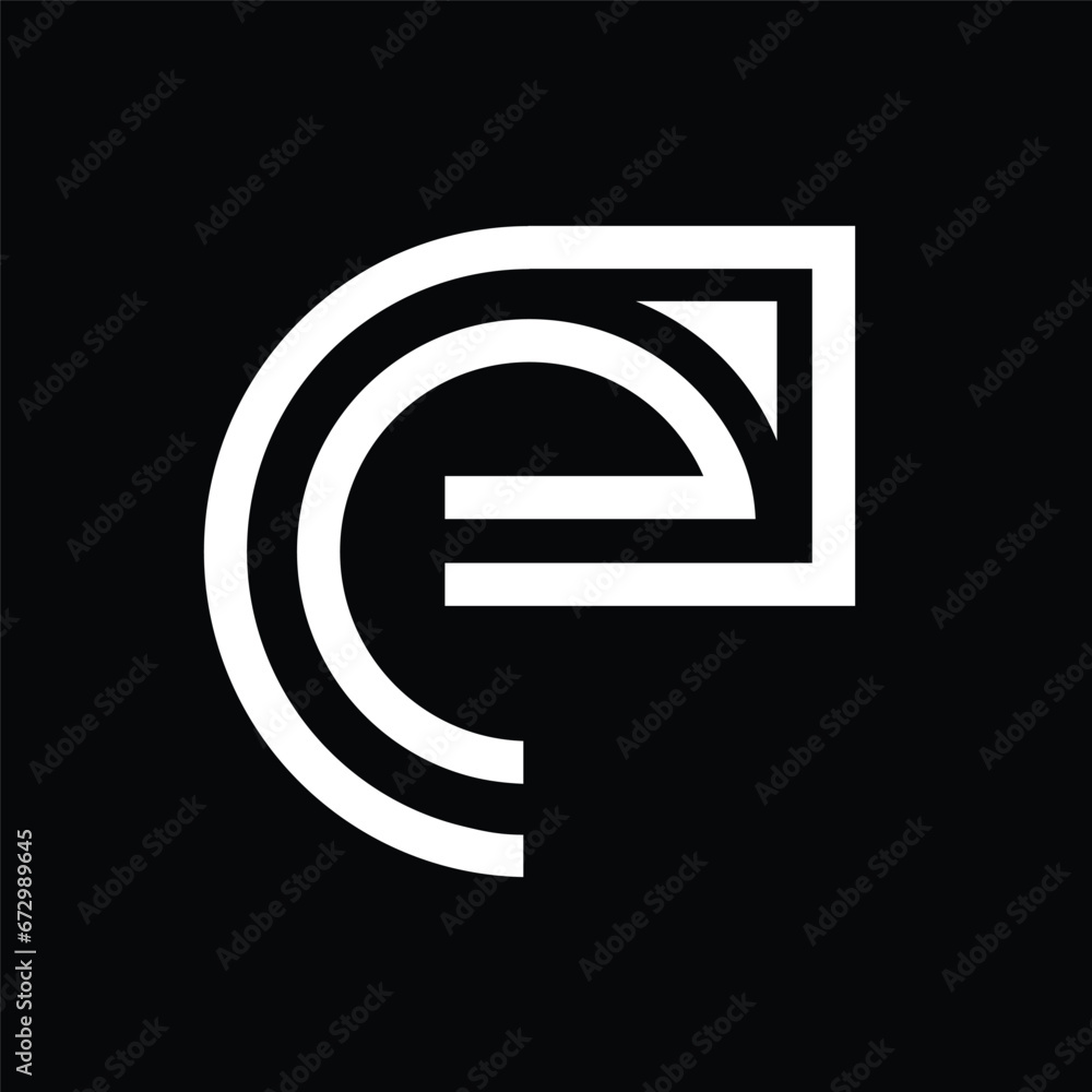 Initial Letter E, with monogram style, simple abstract flat logo vector. Initial Letter E, with monogram style, simple abstract flat logo vector.