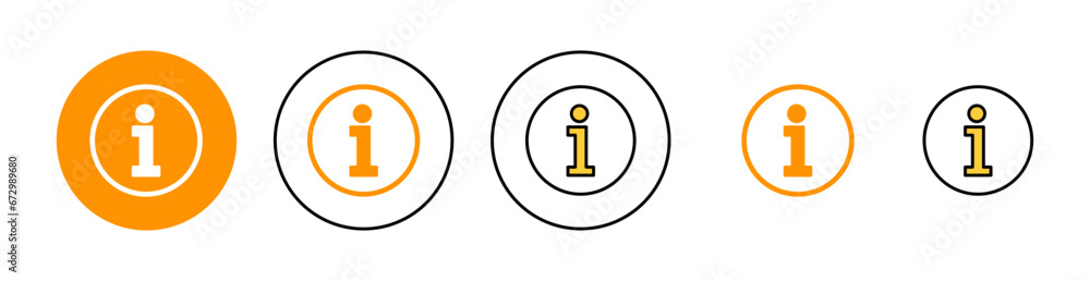 Information sign icon set for web and mobile app. about us sign and symbol. question mark icon Information sign icon set for web and mobile app. about us sign and symbol. question mark icon