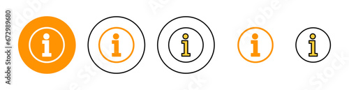 Information sign icon set for web and mobile app. about us sign and symbol. question mark icon