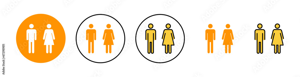 Man and woman icon set for web and mobile app. male and female sign and symbol. Girls and boys Man and woman icon set for web and mobile app. male and female sign and symbol. Girls and boys