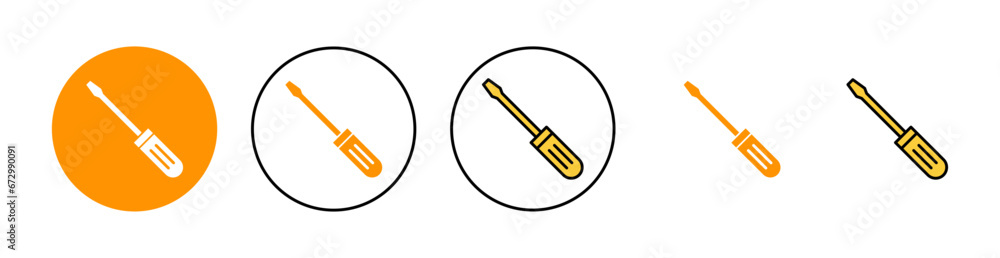Screwdriver icon set for web and mobile app. tools sign and symbol Screwdriver icon set for web and mobile app. tools sign and symbol