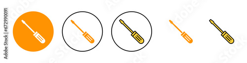 Screwdriver icon set for web and mobile app. tools sign and symbol