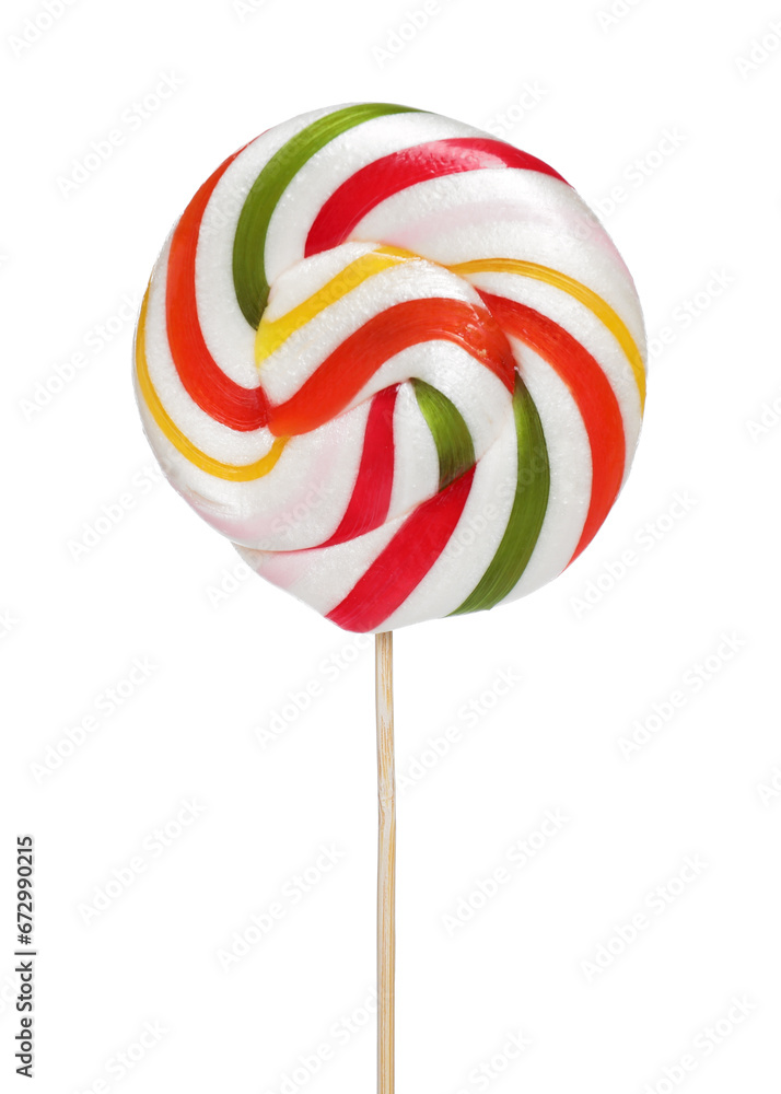 Stick with colorful lollipop swirl isolated on white