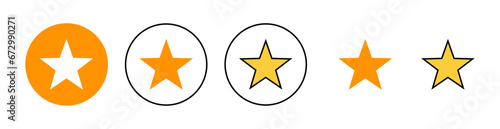 Star Icon set for web and mobile app. rating sign and symbol. favourite star icon
