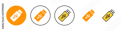 Usb icon set for web and mobile app. Flash disk sign and symbol. flash drive sign.