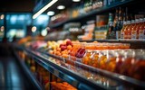 supermarket shelves , grocery shopping concept